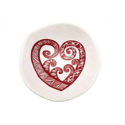 Bowl- Red Aroha On White 7cm