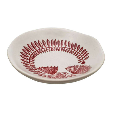 Bowl Red Fantail and Pohutukawa On White 7cm