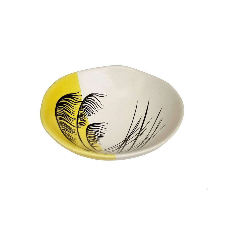 Bowl- Toetoe Dipped Yellow with Black 7cm