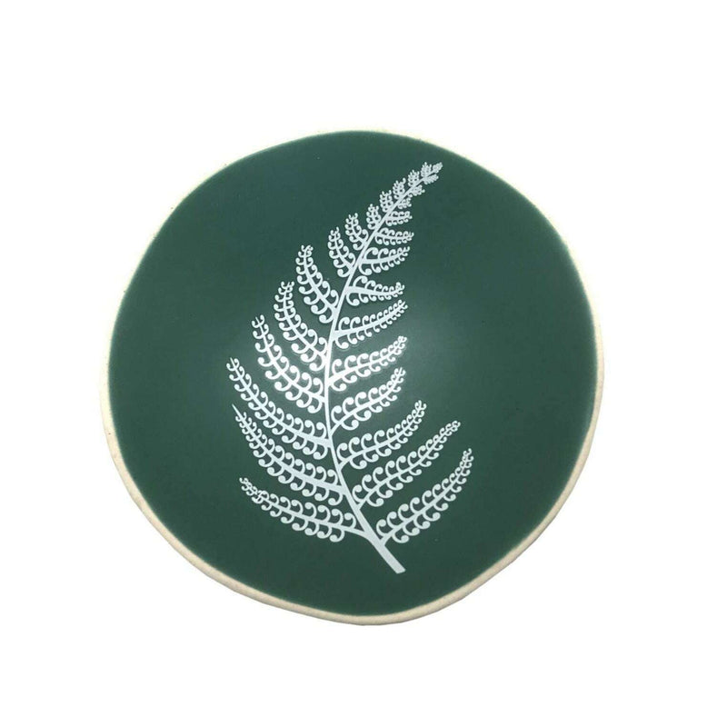 Bowl White Fern On Green 7cm