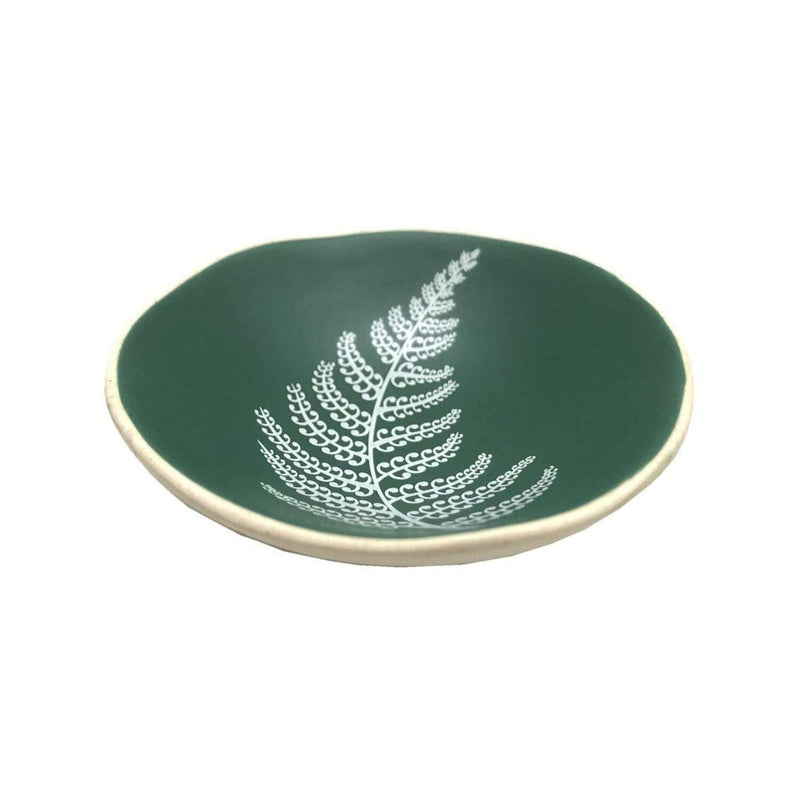 Bowl White Fern On Green 7cm