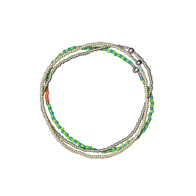 Bracelet Sacred Ordinary - Green/Silver Stack