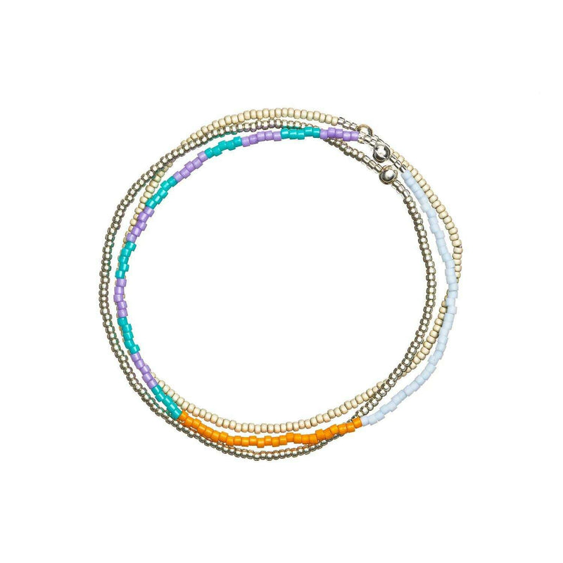 Bracelet Sacred Ordinary - Mauve/Turquoise/Persimmon/Sky Blue Stack