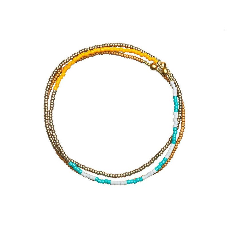Bracelet Sacred Ordinary - Smoke/Turquoise/Gold/Squash Stack