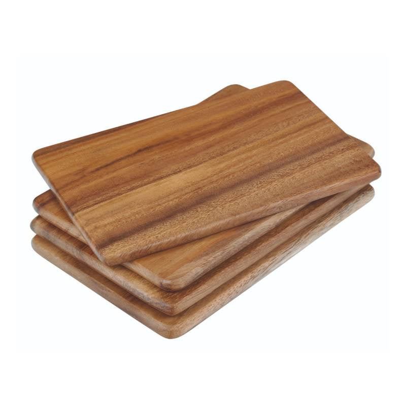 Acacia Wood Serving Board  Set Of 4 21cm x 15cm