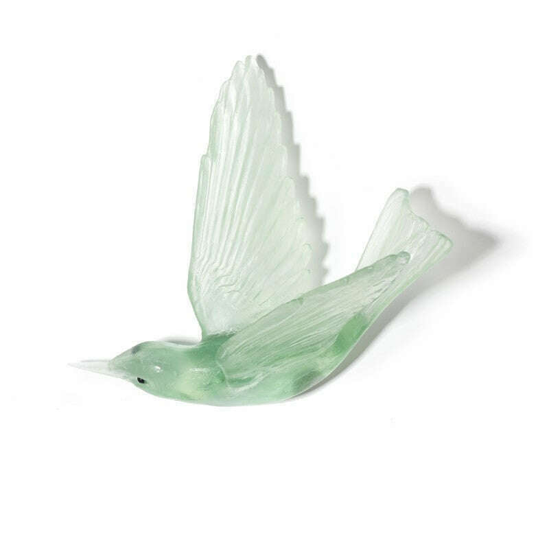 Cast Glass Bird Korimako/Bellbird Wings Back