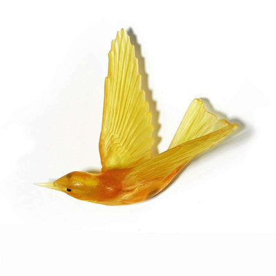 Cast Glass Bird Korimako/Bellbird Wings Back