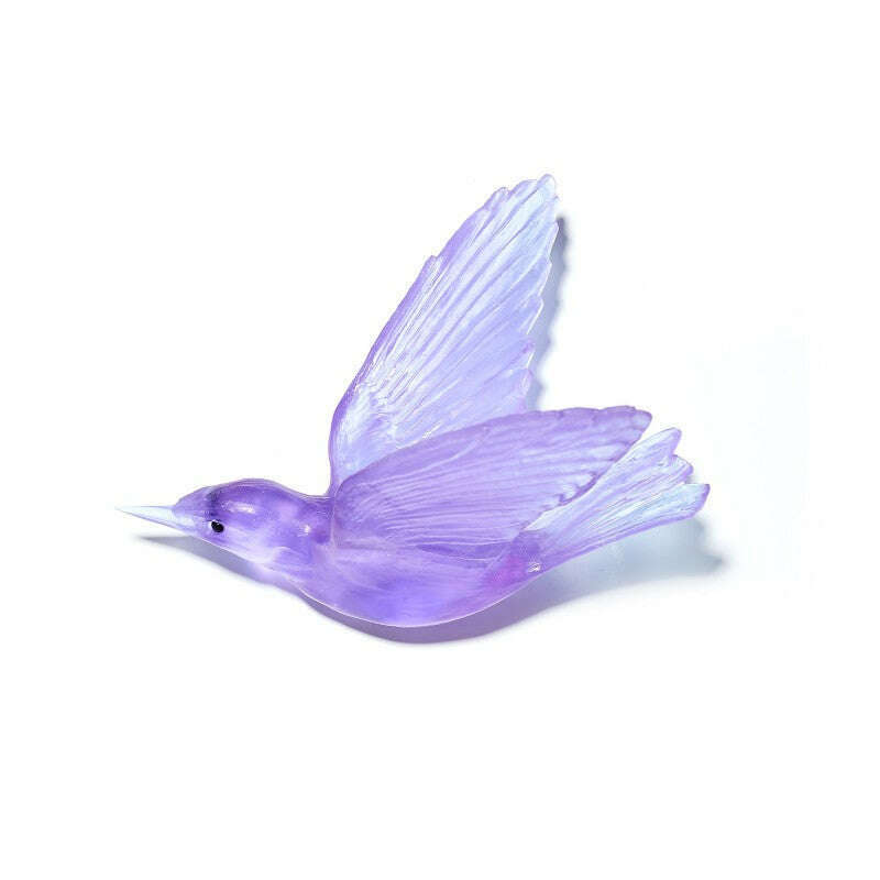 Cast Glass Bird Korimako/Bellbird Wings Back