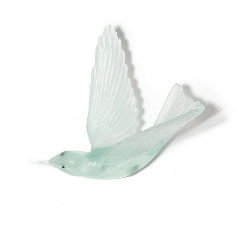 Cast Glass Bird Korimako/Bellbird Wings Back