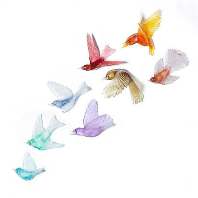 Cast Glass Bird Pīwakawaka/Fantail Wings Down