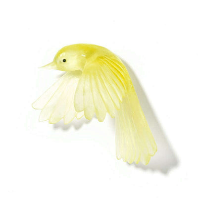 Cast Glass Bird Pīwakawaka/Fantail Wings Down