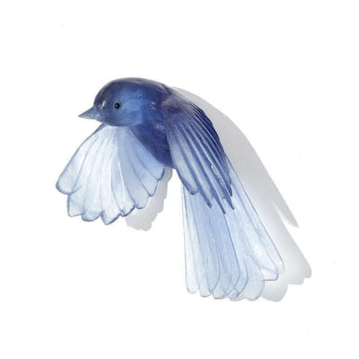 Cast Glass Bird Pīwakawaka/Fantail Wings Down