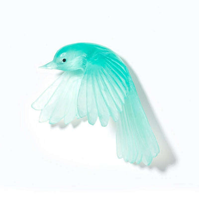 Cast Glass Bird Pīwakawaka/Fantail Wings Down