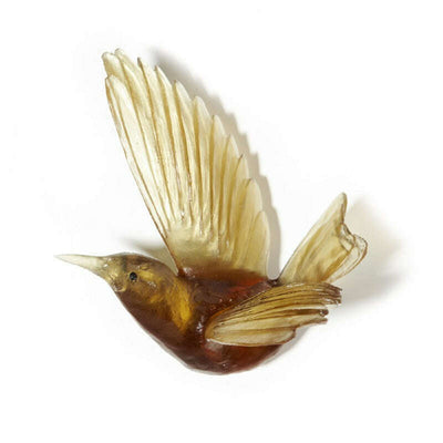 Cast Glass Bird Tīeke/Saddleback Wings Up