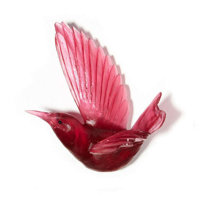 Cast Glass Bird Tīeke/Saddleback Wings Up