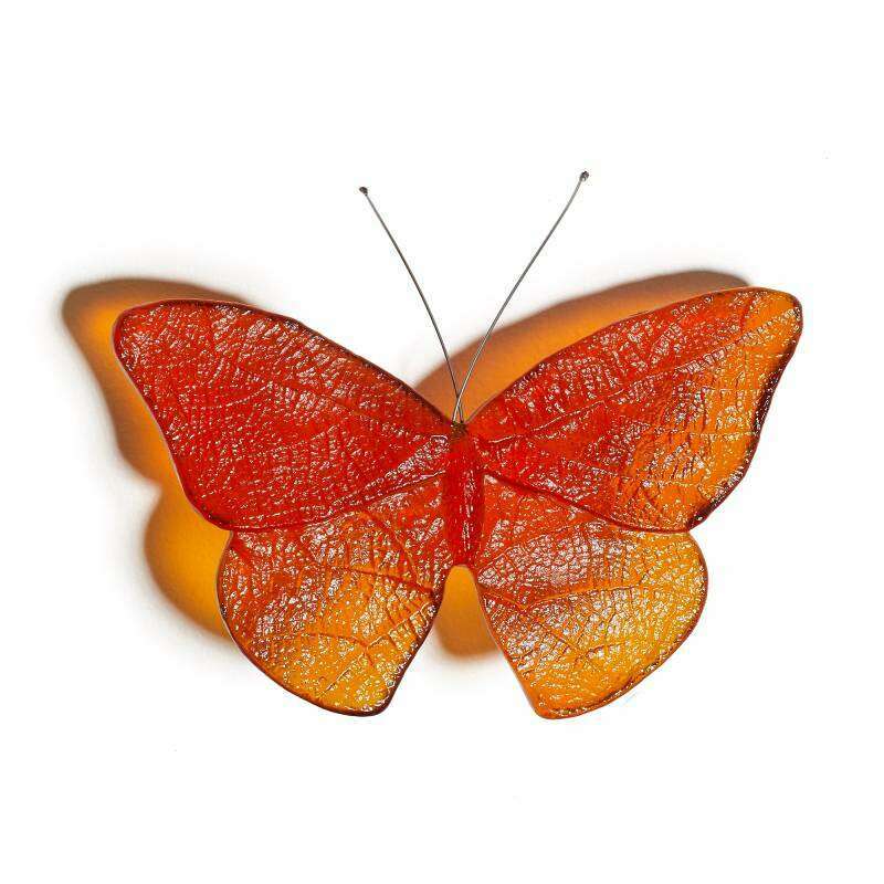 Cast Glass Kinetic Mount Butterfly Kahukura/Red Admiral