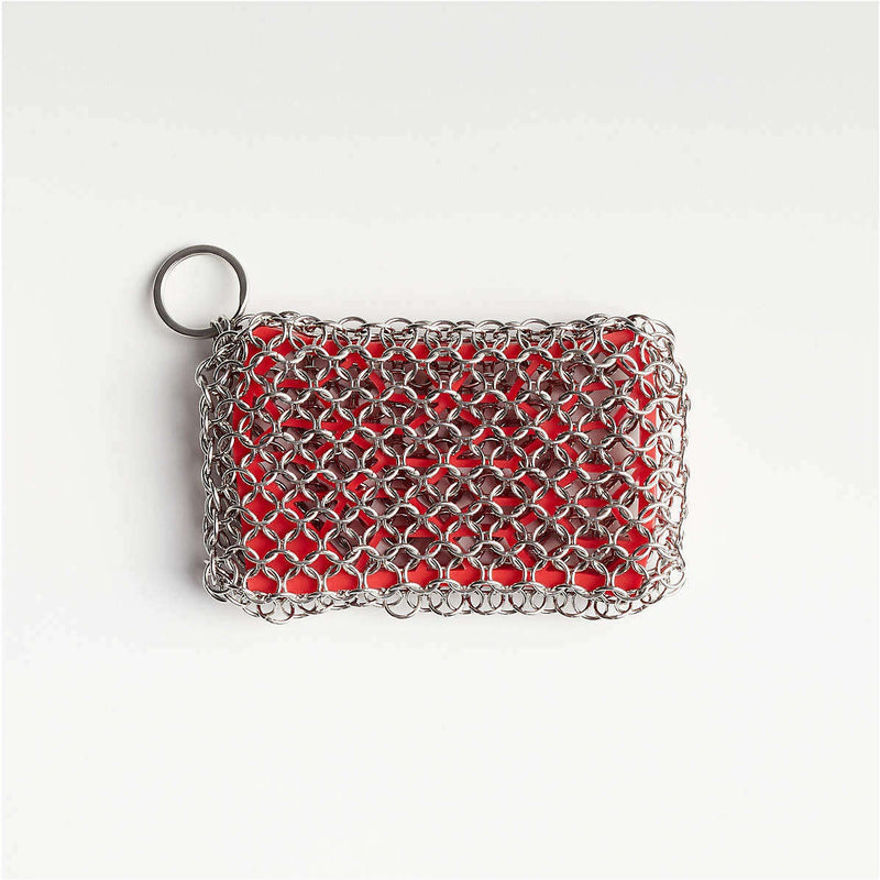 Chain Mail Scrubbing Pad Red