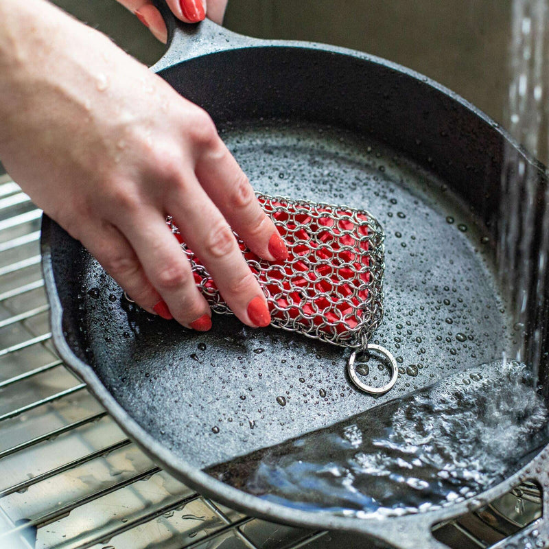 Chain Mail Scrubbing Pad Red