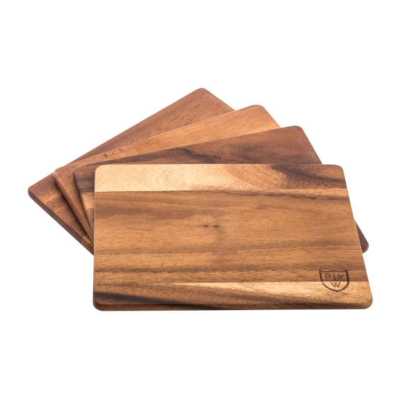 Acacia Wood Serving Board  Set Of 4 21cm x 15cm