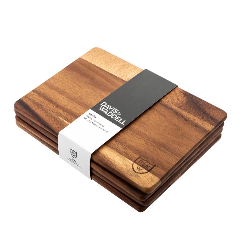 Acacia Wood Serving Board  Set Of 4 21cm x 15cm