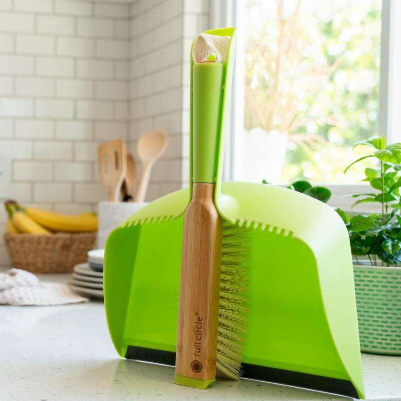Clean Team Brush & Dustpan Set Green