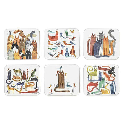 Coasters Quirky Cats 6 Pack