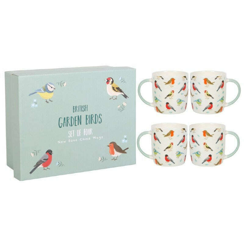 Coffee Mugs Garden Bird Set Of 4