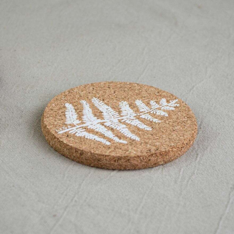 Cork Fern Coasters set of 4