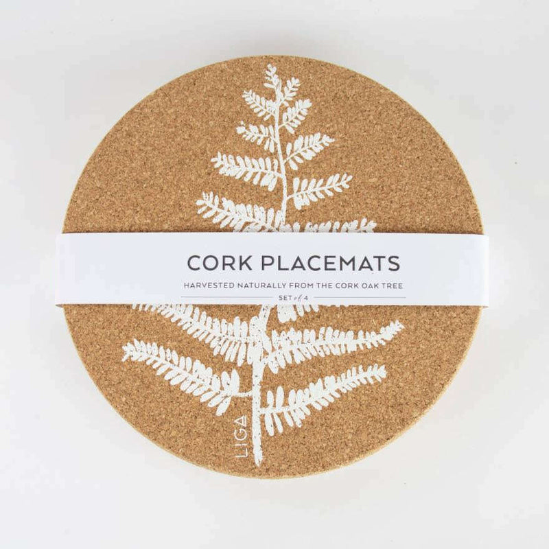 Cork Set of 4 Placemats Fern