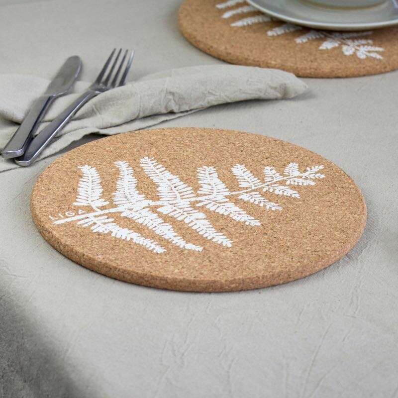 Cork set of 4 Placemats Fern