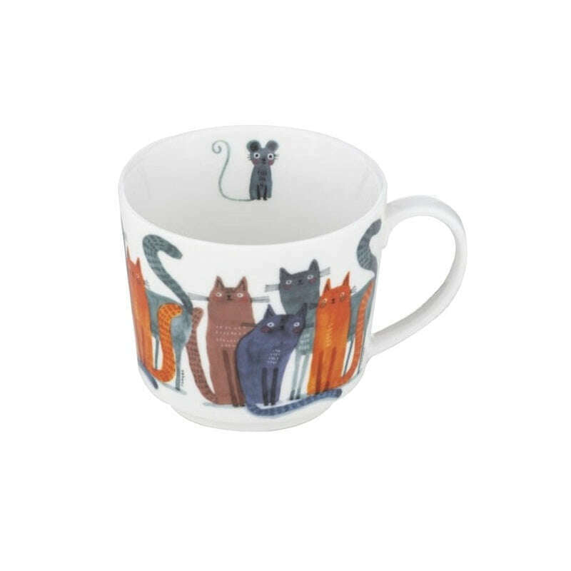 Cup & Saucer Quirky Cats Four Friends