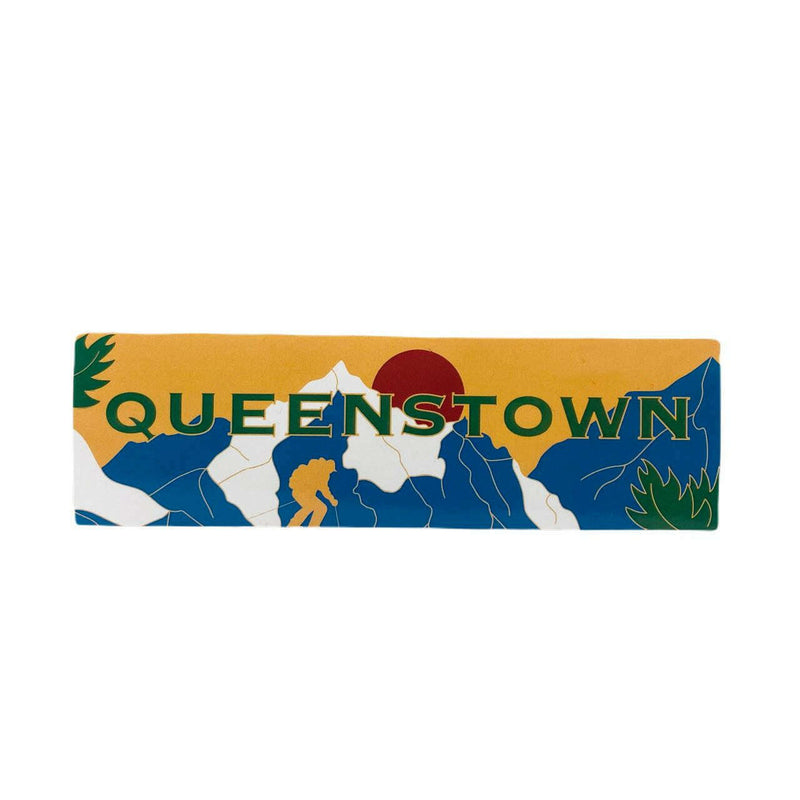 Cut Off Sticker Rectangle Queenstown Ski