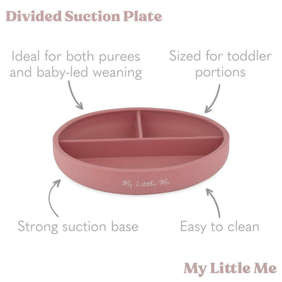 Divided Suction Plate Dusty Rose