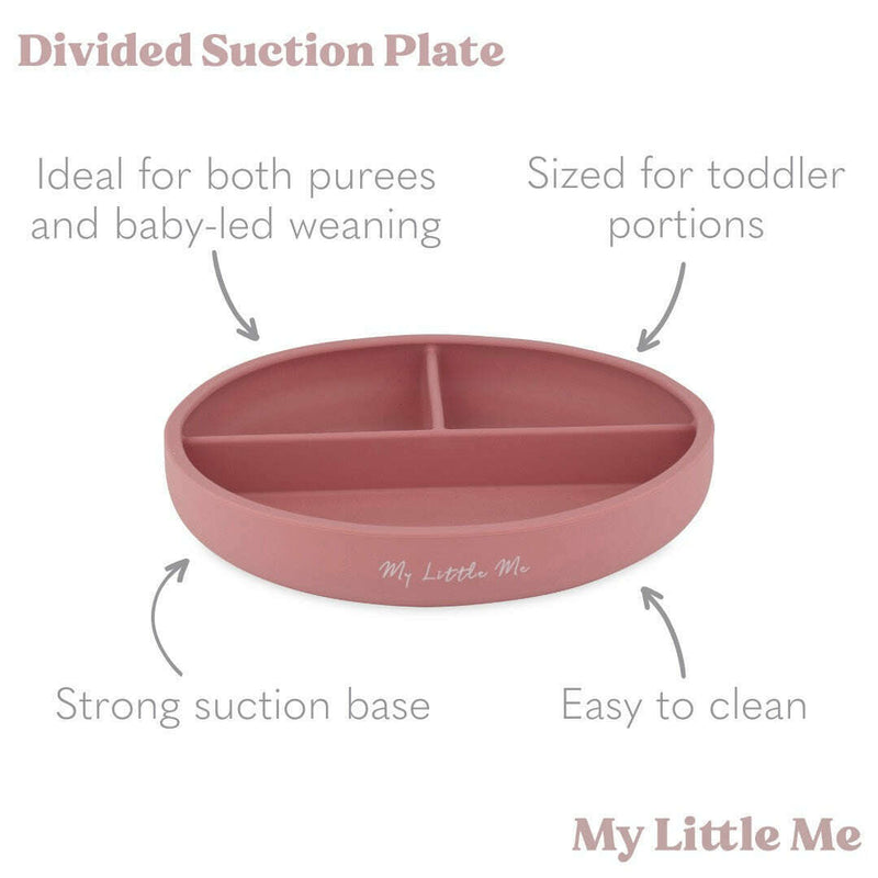 Divided Suction Plate Dusty Rose