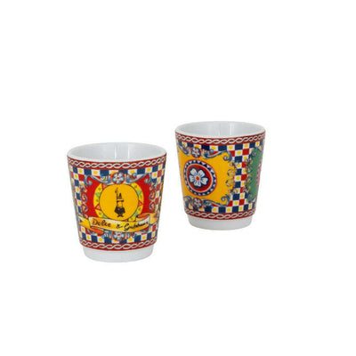 Dolce&Gabbana Moka 2 Cup Glasses Stirrers Set