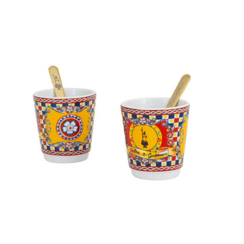 Dolce&Gabbana Moka 2 Cup Glasses Stirrers Set