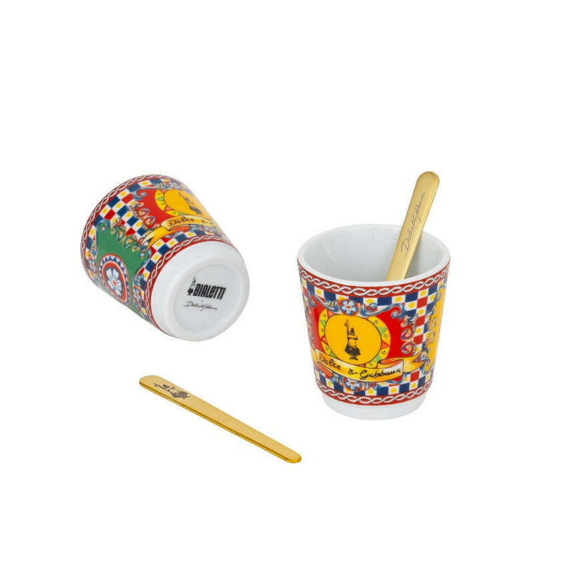 Dolce&Gabbana Moka 2 Cup Glasses Stirrers Set