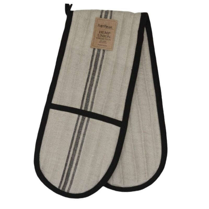 Double Oven Mitt Hemp Stripe