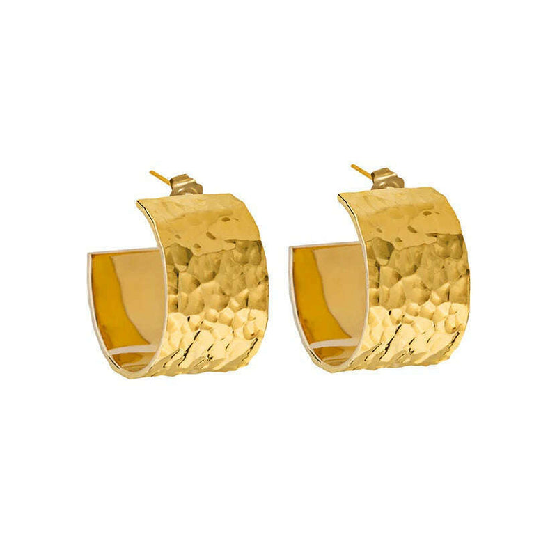 Earrings - Solaris REMIX Hammered Chubby Hoops GF