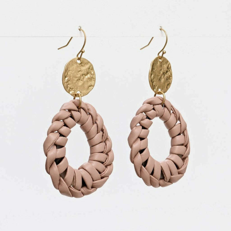 Earrings Pink Leather Ovals