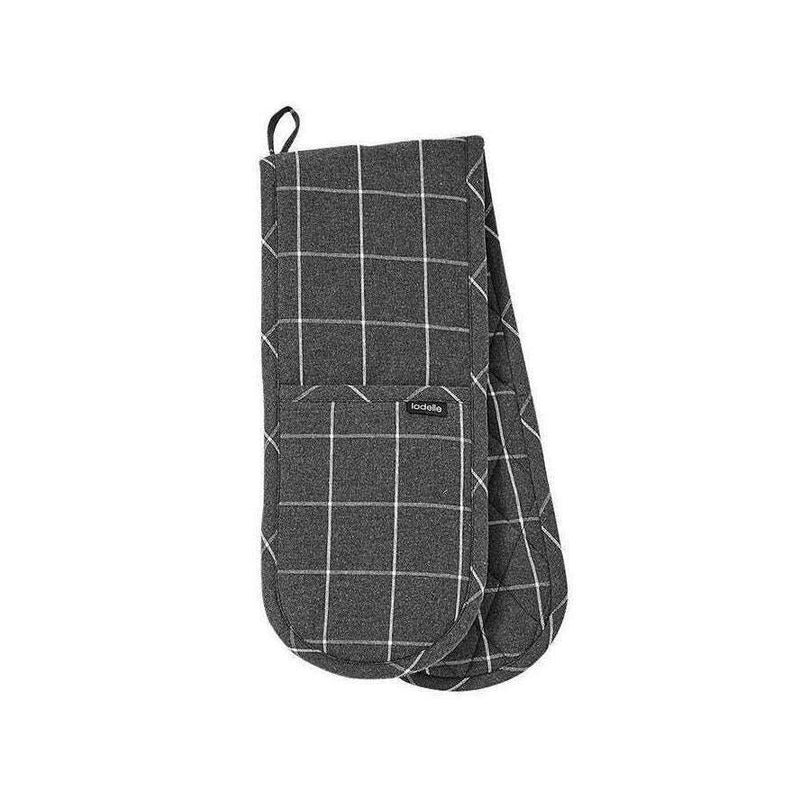 Eco Check Double Oven Mitt Charcoal