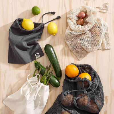 Eco Recycled Natural Mesh Produce Bag Set