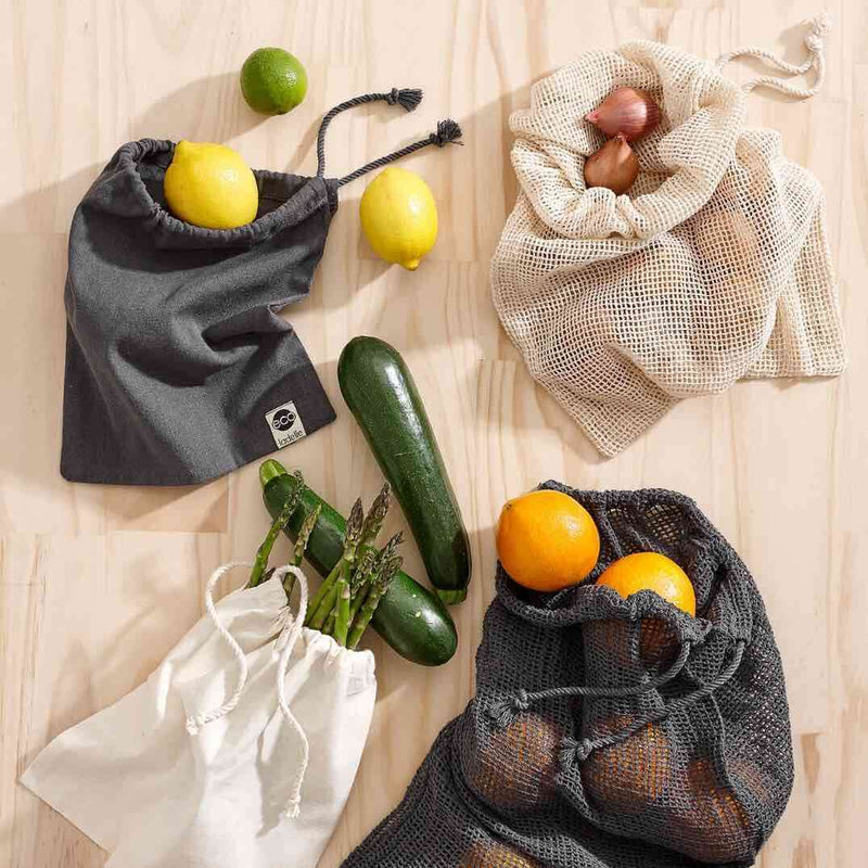 Eco Recycled Natural Mesh Produce Bag Set