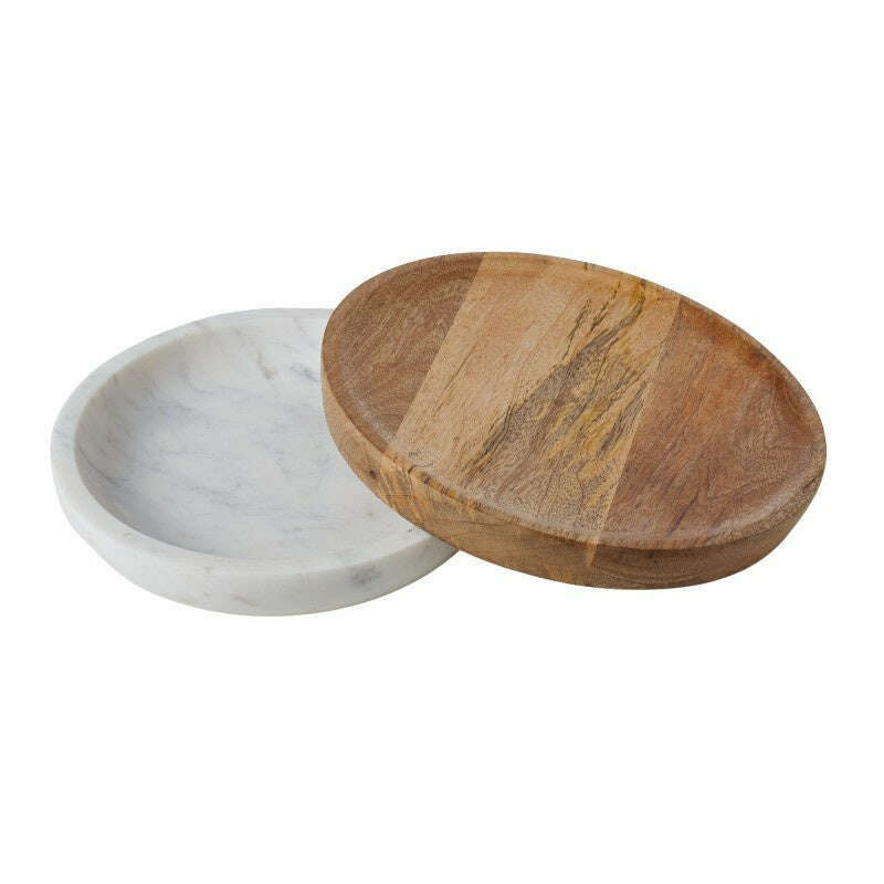 Eliot Marble Bowl with Wooden Serving Board