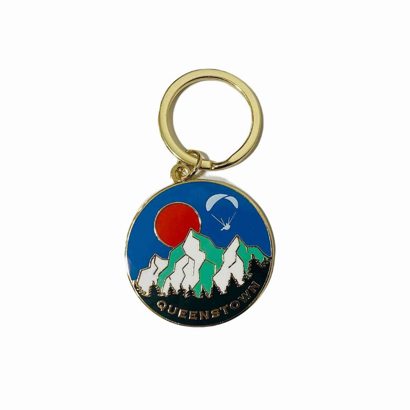 Enamel Keyring Queenstown Morning (Round)