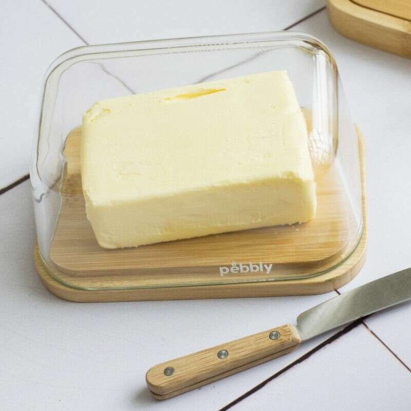 Glass Butter Dish & Spreader 2 Piece Set