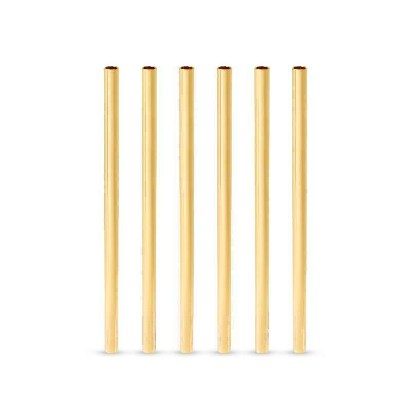Gold Lowball Cocktail Straws