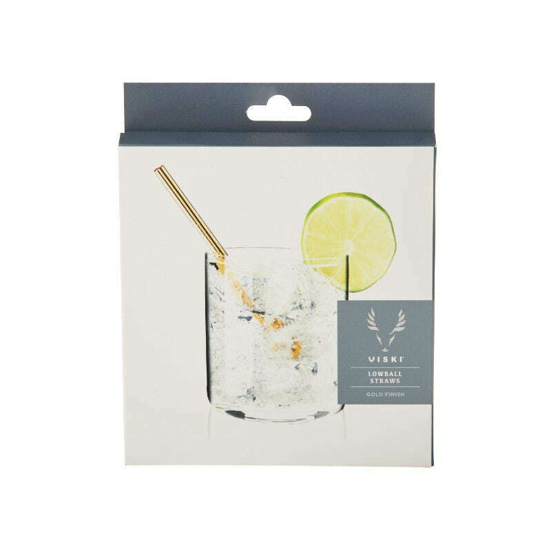 Gold Lowball Cocktail Straws