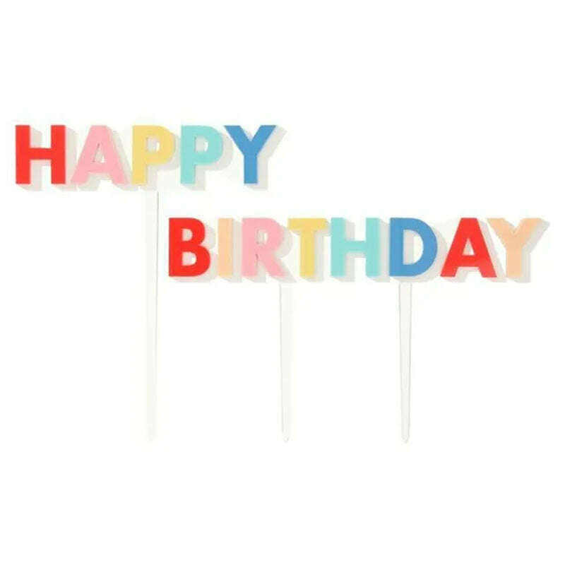 Happy Birthday Acrylic Cake Topper Bright