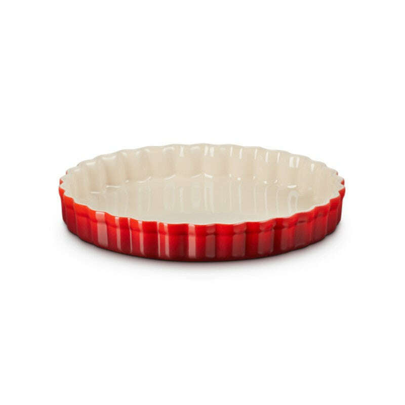 Le Creuset Heritage Fluted Flan Dish 24cm Cerise Homeware & Gifts NZ
